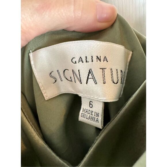 NWT Galina Signature Bridal Evening Long Sage Gown Size 6 - Picture 2 of 6